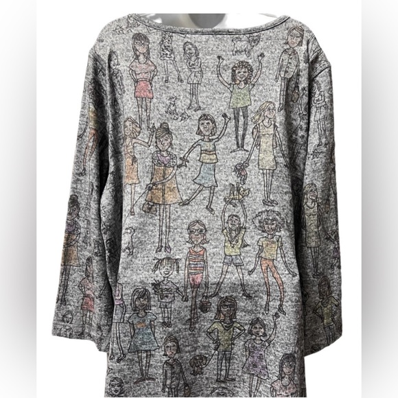 NWT Ali Miles Women’s Heather Gray/Black "GIRL POWER" Knit Tunic Top Siz… - Picture 2 of 9